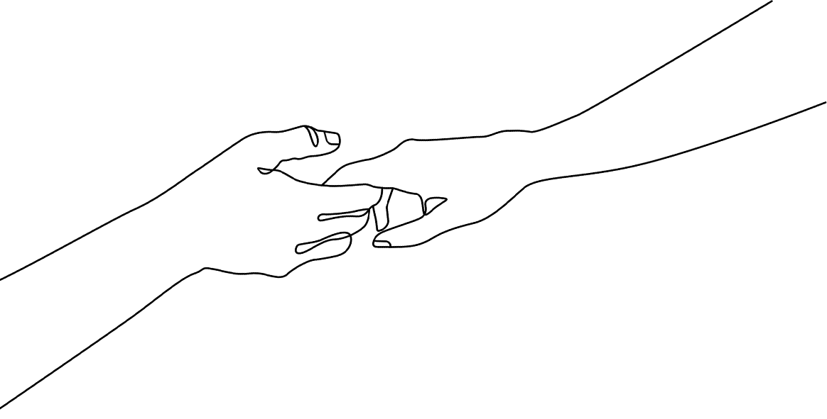 イメージ:繋がる手のラインイメージ